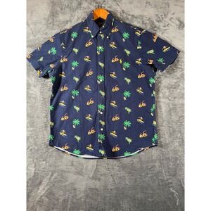 Polo Ralph Lauren Shirt Mens Medium Printed Hawaiian Oxford Short Sleeve OCBD